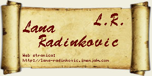 Lana Radinković vizit kartica